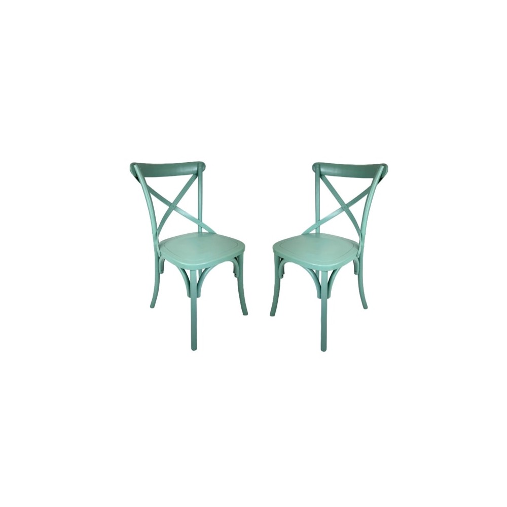 Set Of 2 Cross Back Cafe Bistro Stacking Chair Smithers Garden £300.00 Elm product_features