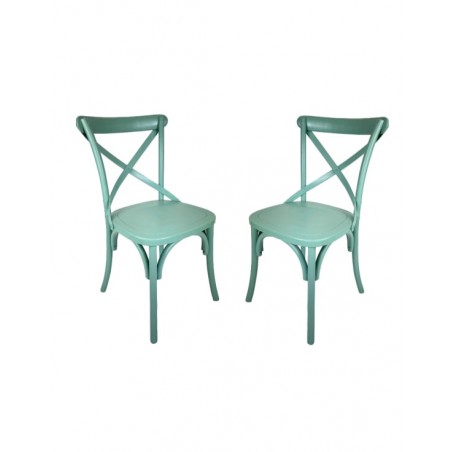 Set Of 2 Cross Back Cafe Bistro Stacking Chair Smithers Garden £300.00 Elm product_features