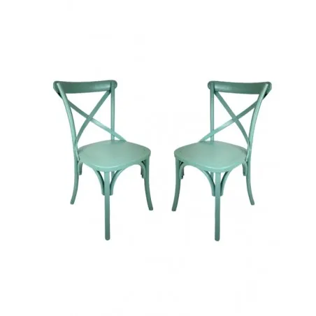 Set Of 2 Cross Back Cafe Bistro Stacking Chair Smithers Garden £300.00 Elm product_features