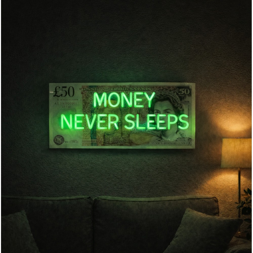 Money Never Sleeps Neon Sign  Your Custom Neon Sign & Neon Signs | Handmade in London by Smithers £300.00      product_features