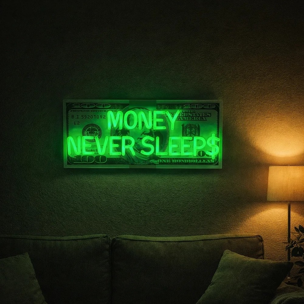 Money Never Sleeps Neon Sign  Your Custom Neon Sign & Neon Signs | Handmade in London by Smithers £300.00      product_features