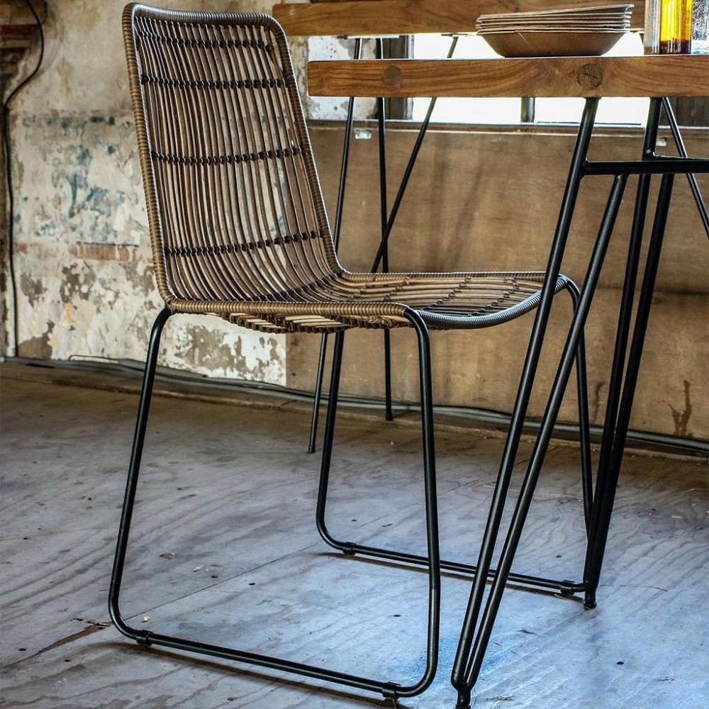 The Palma Stackable Rattan Dining Chair Dining Room £230.00 Conservatory Steel product_features