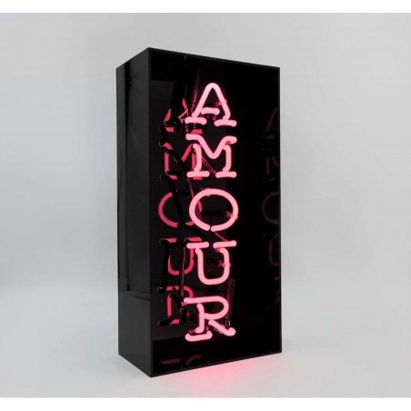 Amour Glass Neon Box Sign &ndash; Love Statement Light Smithers Custom Neon Signs & Neon Lights | Handmade in London by Smithers &pound;1...
