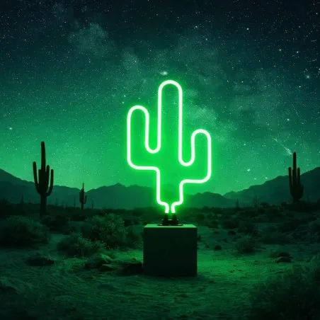 Cactus Neon Light – Green Glass Sign Made with Real Gas  Lighting £90.00      product_features