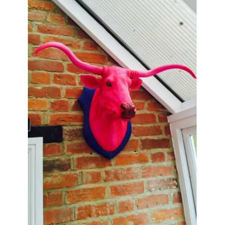 Pink Bull Trophy Head  Smithers Archives Smithers of Stamford £211.25 Store UK, US, EU, AE,BE,CA,DK,FR,DE,IE,IT,MT,NL,NO,ES,SE