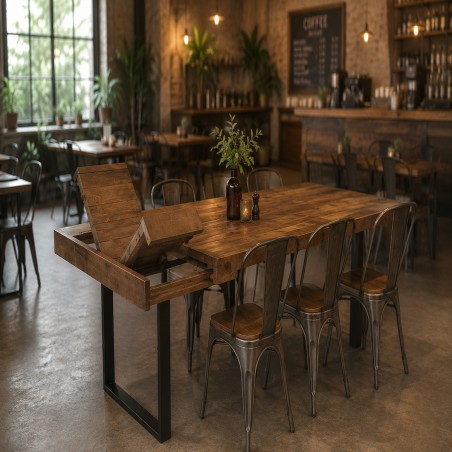Factory Reclaimed Wood Extendable Dining Table​ Smithers Dining Tables £1,250.00 Kitchen Diner Reclaimed Wood product_features