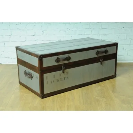 Vintage Time Traveller Trunk Table Smithers Archives £869.00 All Rooms Mango Wood Aluminium product_features