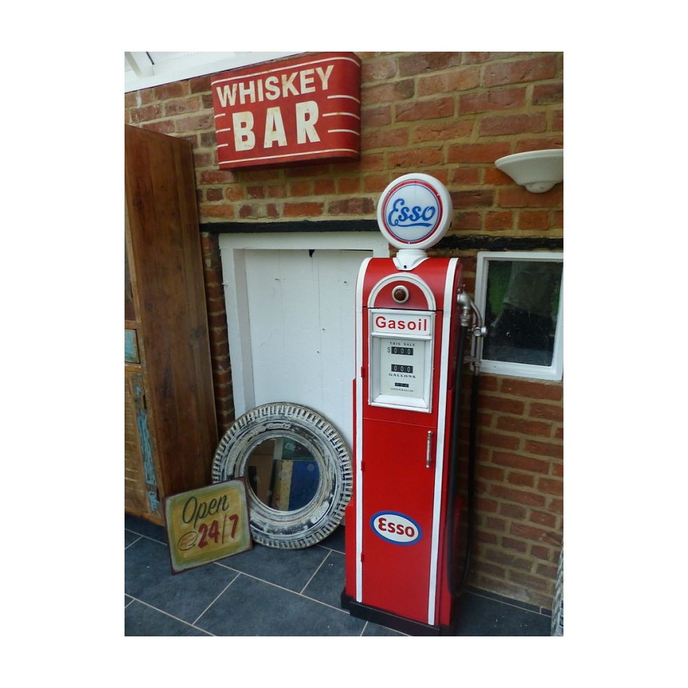 Gas Pump Esso Display Storage 1950s Style Vintage Old Repo Cabinet