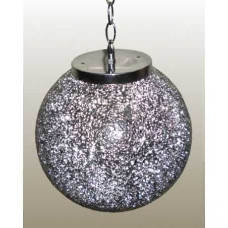 Contemporary Glass Ball Light with Stainless Chain Home Smithers of Stamford £90.00 Store UK, US, EU, AE,BE,CA,DK,FR,DE,IE,IT...