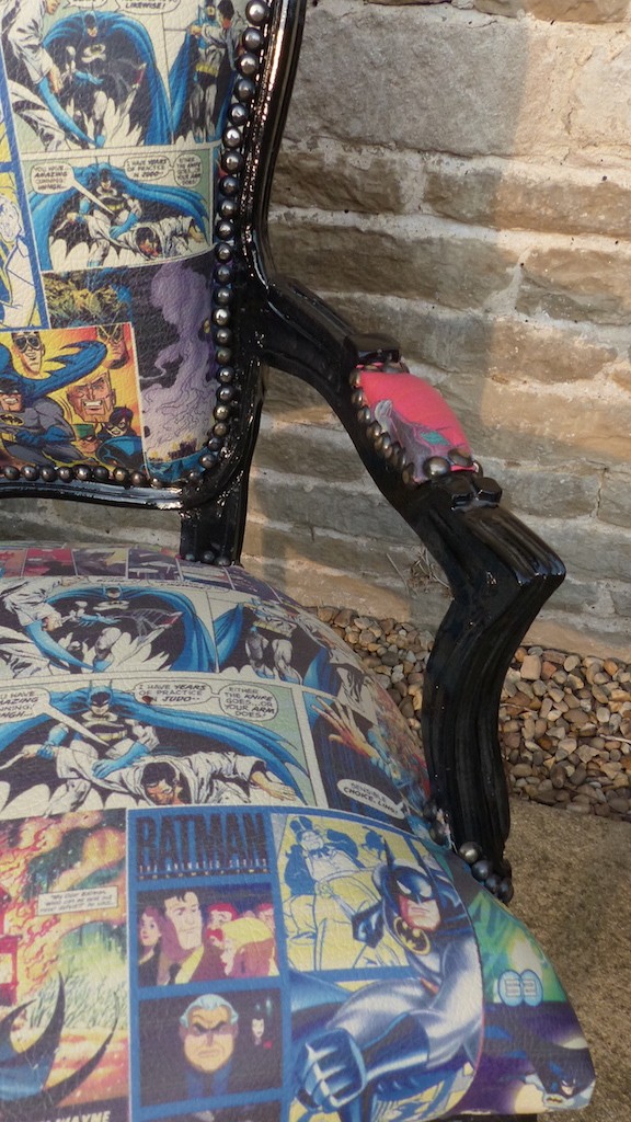 The batman comic chair is flying from gotham