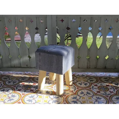 Denim Low Stool Smithers Archives £92.00 All Rooms Mango Wood product_features