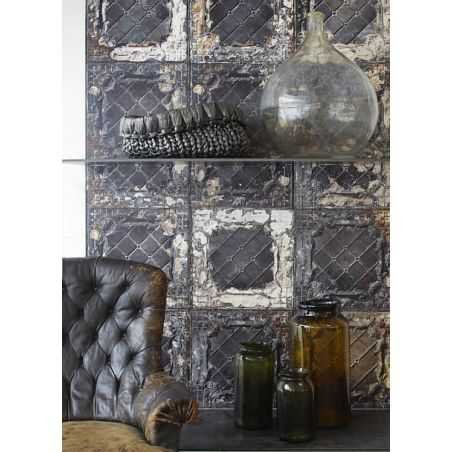 Brooklyn Metal Tin Tiles Effect Wallpaper By Merci NLXL Wallpaper NLXL £285.00 Store UK, US, EU, AE,BE,CA,DK,FR,DE,IE,IT,MT,N...