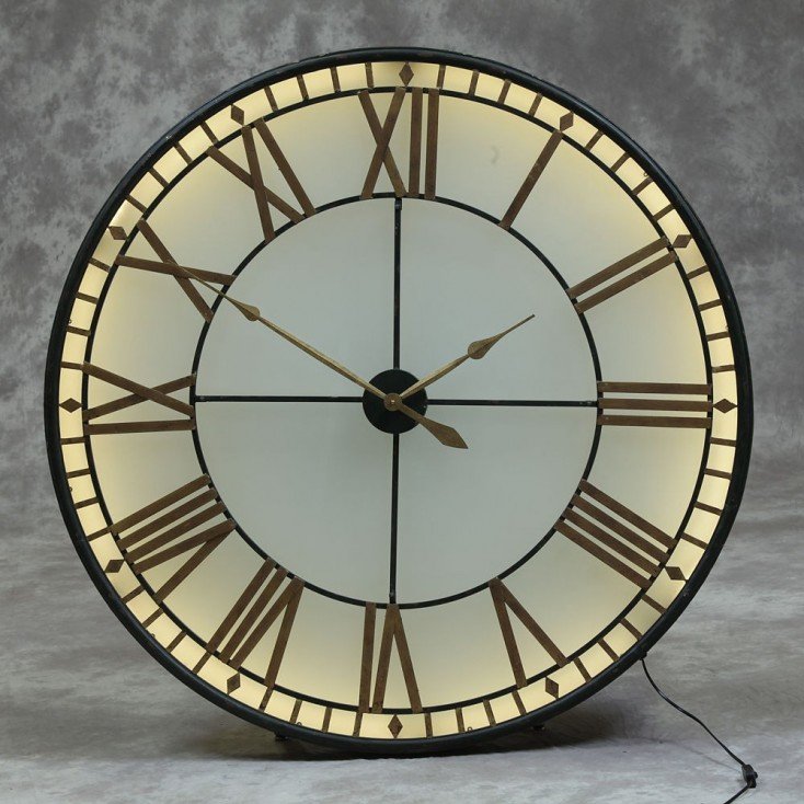  Large  Big  Ben Wall  Clock  Westminster Lights Up Glass