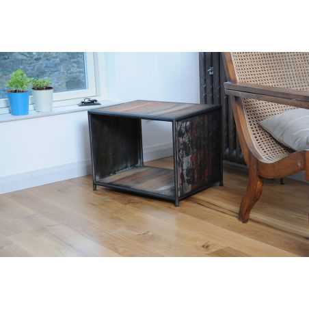 Reclaimed Cube Table Home Smithers of Stamford £ 295.00 Store UK, US, EU, AE,BE,CA,DK,FR,DE,IE,IT,MT,NL,NO,ES,SE