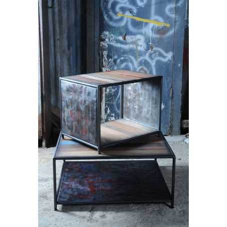 Reclaimed Cube Table Home Smithers of Stamford £ 295.00 Store UK, US, EU, AE,BE,CA,DK,FR,DE,IE,IT,MT,NL,NO,ES,SE