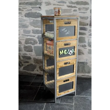 Apothecary Tallboy Cabinet Smithers Archives £503.00 All Rooms Mango Wood Steel product_features