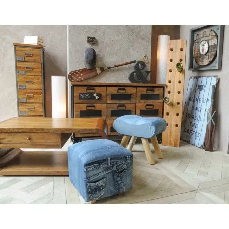 Denim Stool Smithers Archives &pound;128.00 Bedroom Mango Wood product_features