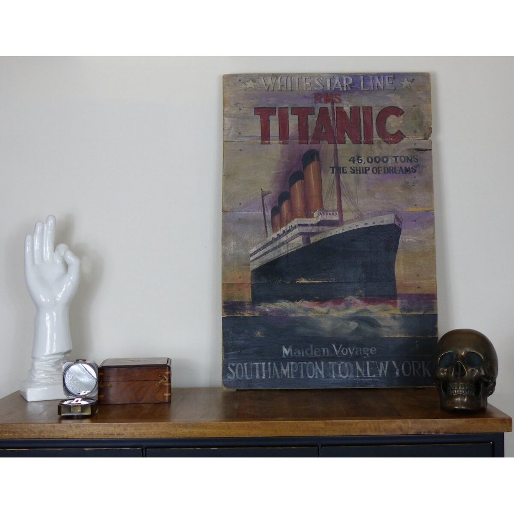 Titanic Poster Wooden Sign Smithers Signs £83.00 Mango Wood product_features