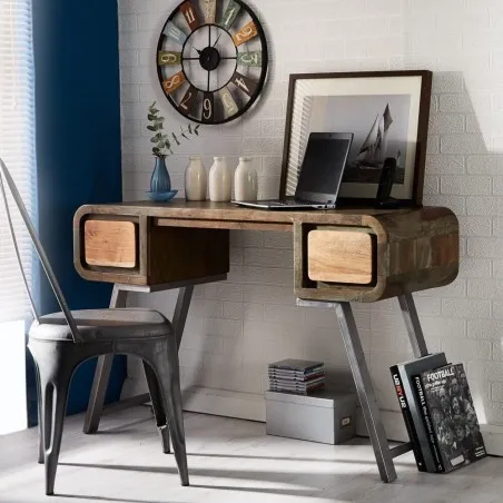 Reclaimed Wood Console Desk Table Smithers Desks &pound;477.00 All Rooms Reclaimed Aspen Wood Reclaimed Steel product_features