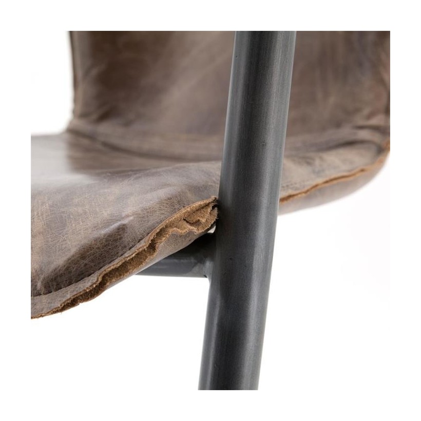 Black Brown Tan Leather Industrial Dining Chairs Office Chairs