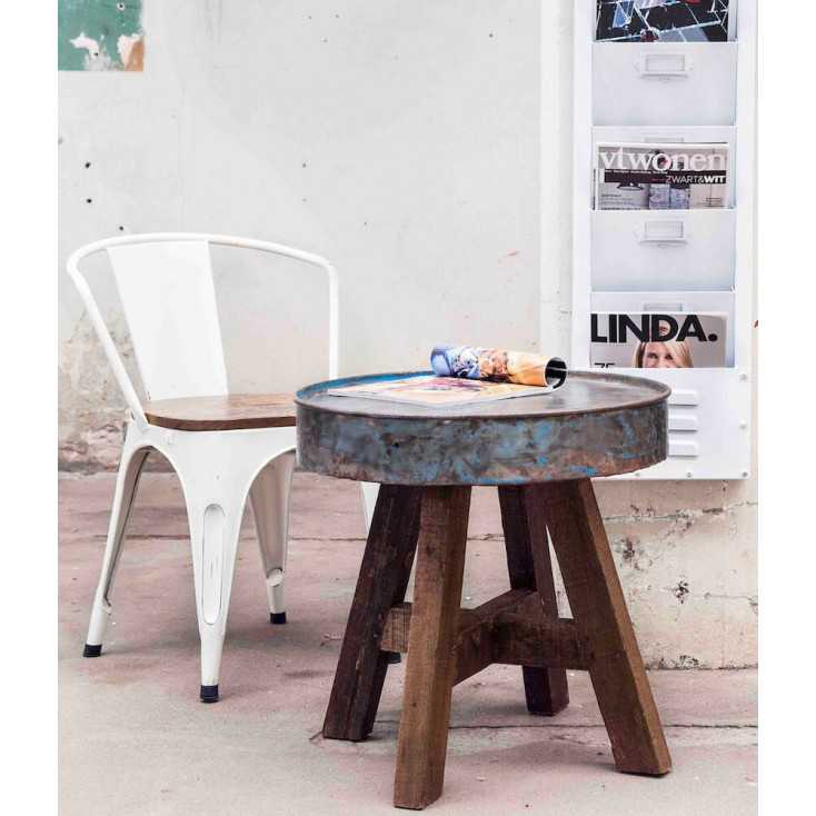 Drum Reclaimed Side Table Smithers Archives Smithers of Stamford £231.25 Store UK, US, EU, AE,BE,CA,DK,FR,DE,IE,IT,MT,NL,NO,E...