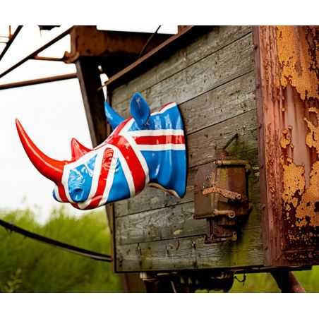 Union Jack Rhino Head Retro Ornaments Smithers of Stamford £487.50 Store UK, US, EU, AE,BE,CA,DK,FR,DE,IE,IT,MT,NL,NO,ES,SE