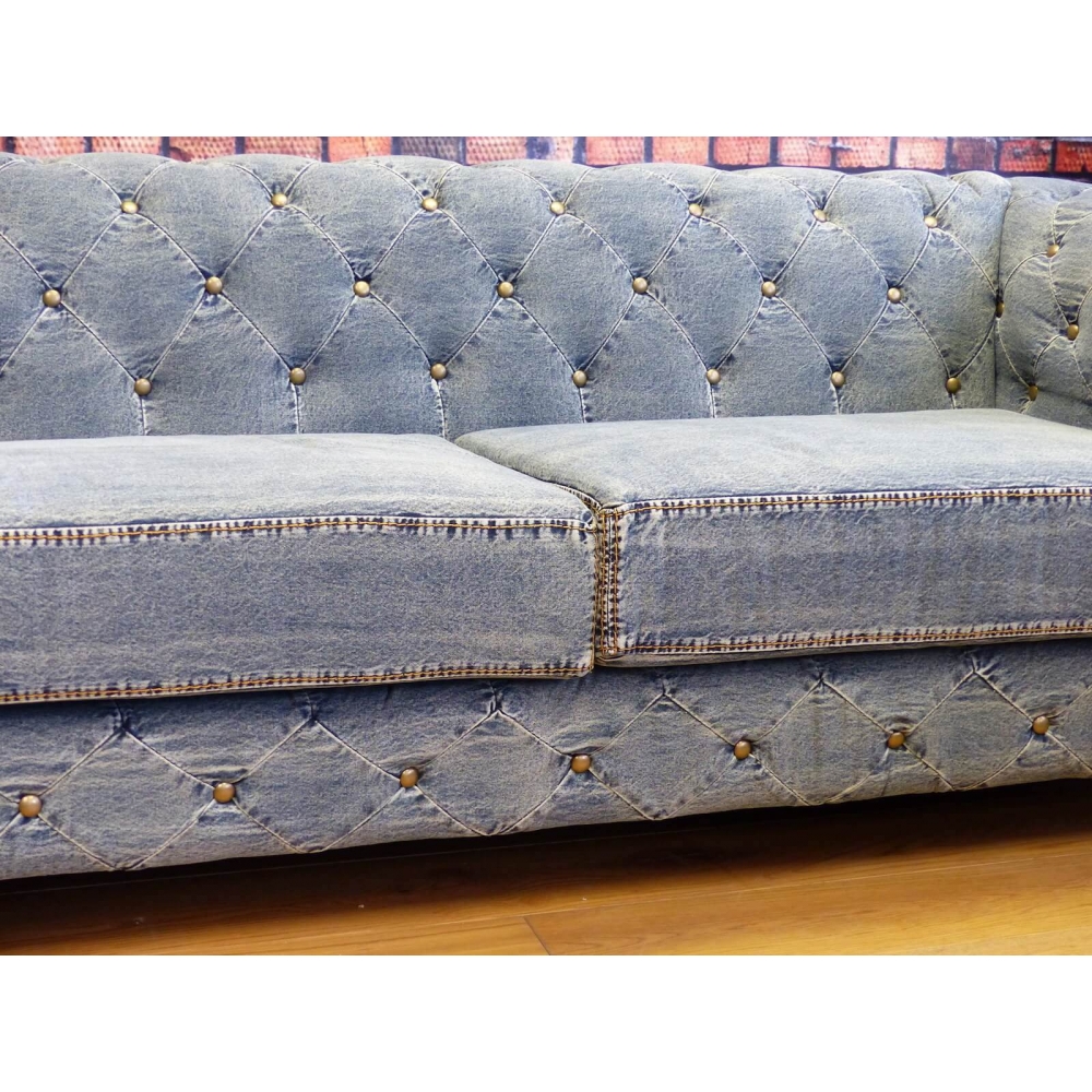 Blue Denim Chesterfield Sofas Blue Vintage Couch Made