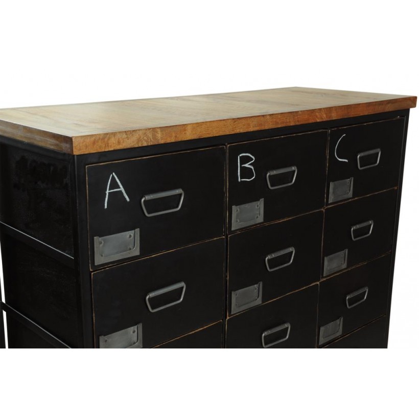Tallboy Black Apothecary Chest Of Drawers Vintage Industrial • UK, US & Canada