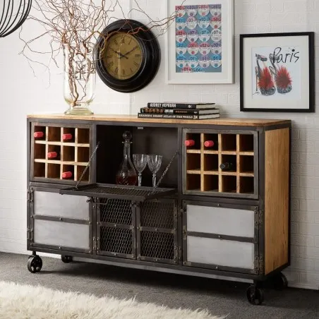 Industrial Bar Cart Smithers Home Bars &pound;950.00 Bar Mango Wood Reclaimed Steel product_features