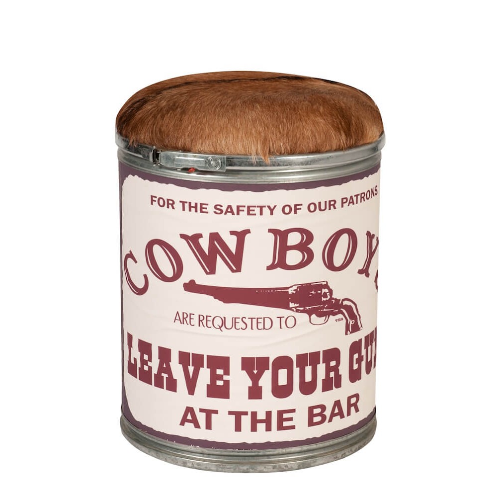 Cowboy Cowhide Stool Smithers Archives £230.00      product_features