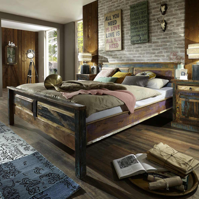 Reclaimed Wooden Super King Bed, Super King Size Bed Usa