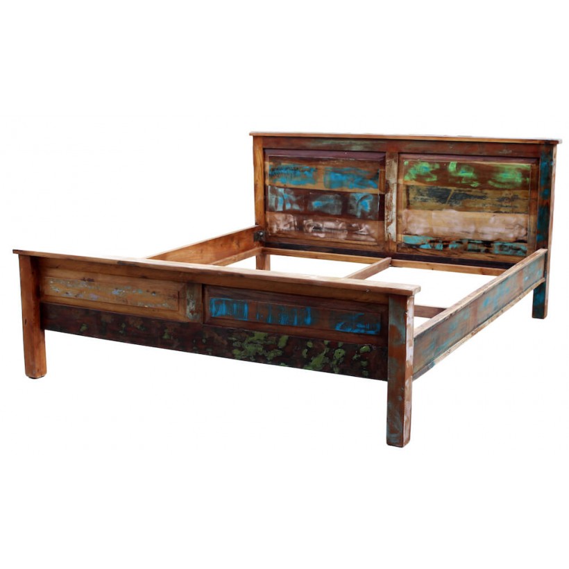 Reclaimed Wooden Super King Bed • Recycled Wood Rustic Design UK • UK, US & Canada