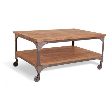 Industrial Trolley Coffee Table Smithers Archives &pound;569.00 Living Room Mango Wood Steel product_features