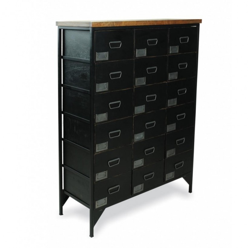 Tallboy Black Apothecary Chest Of Drawers Vintage Industrial • UK, US & Canada