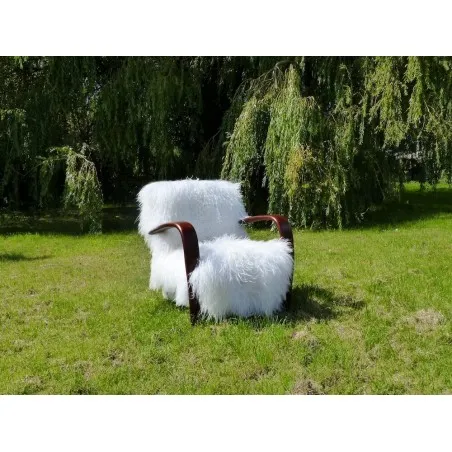 Mongolian Sheepskin Chair Smithers Money For Nothing BBC &pound;2,234.00 Living Room Mahogany product_features