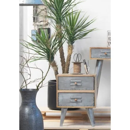 Aviator Bedside Table Smithers Archives &pound;367.00 Bedroom Mango Wood Nickel product_features