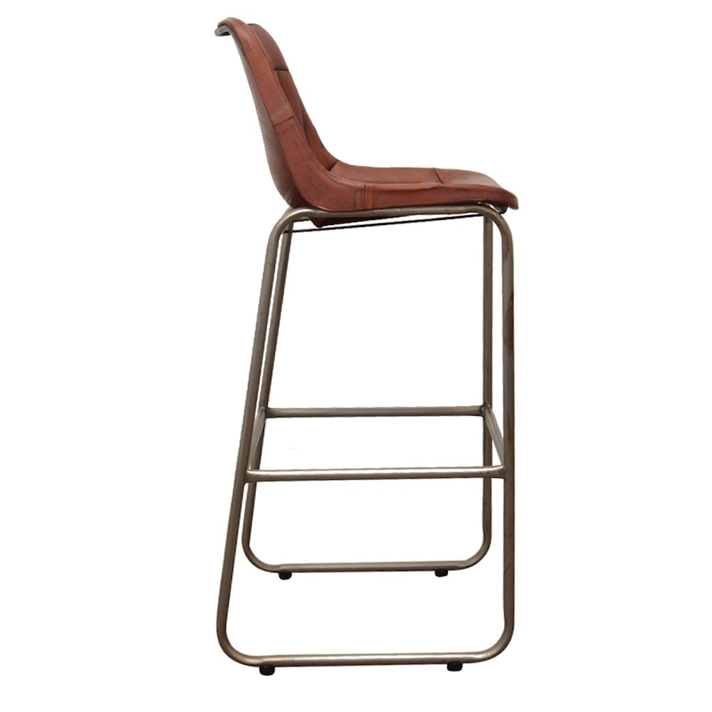 Cowhide Black Or Brown Leather Bar Chairs • Industrial, Vintage UK, US