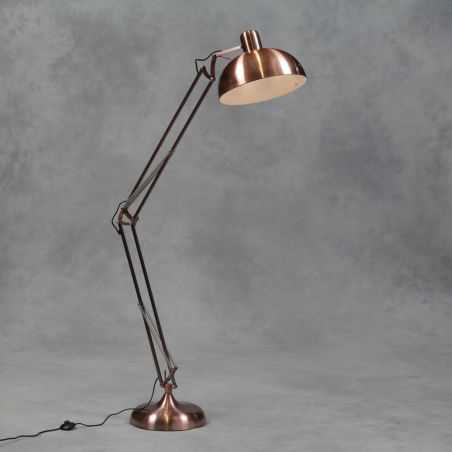 Copper Arched Floor Lamp Red Green, Giant Retro Floor Lamp Chrome