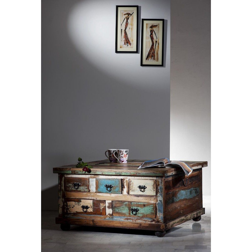 River Thames Apothecary Coffee Table with Storage Smithers Reclaimed Wood Furniture £690.00 Living Room Reclaimed Boat Wood p...