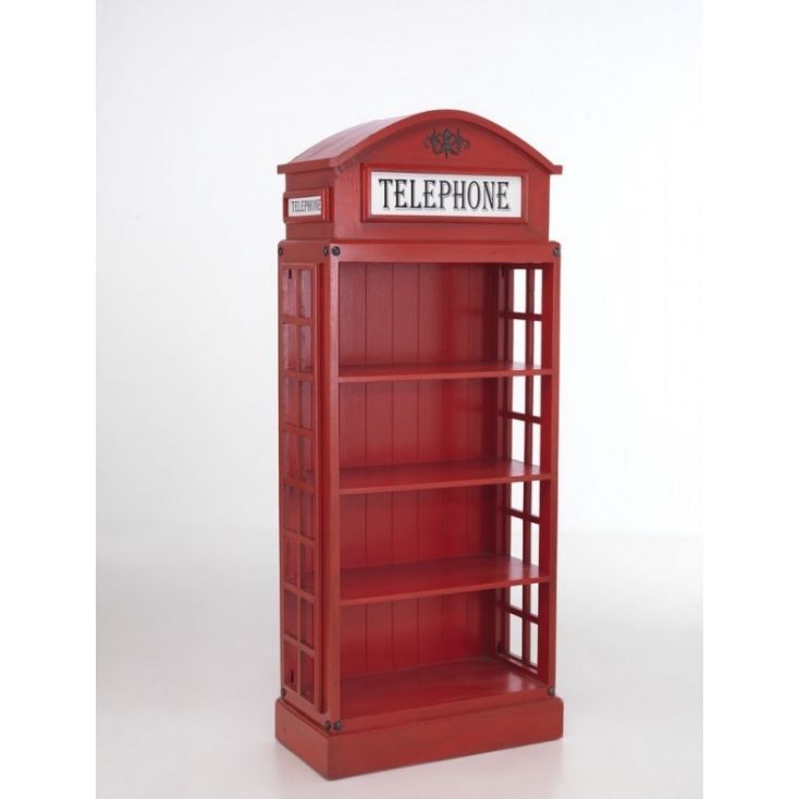 Vintage Large Life Size Replica Red Telephone Bookcase Cabinet Box