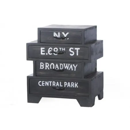 Bronx Stacked Chest Of Drawers Smithers Vintage Furniture £470.00 Bedroom Mango Wood Recycled Steel product_features