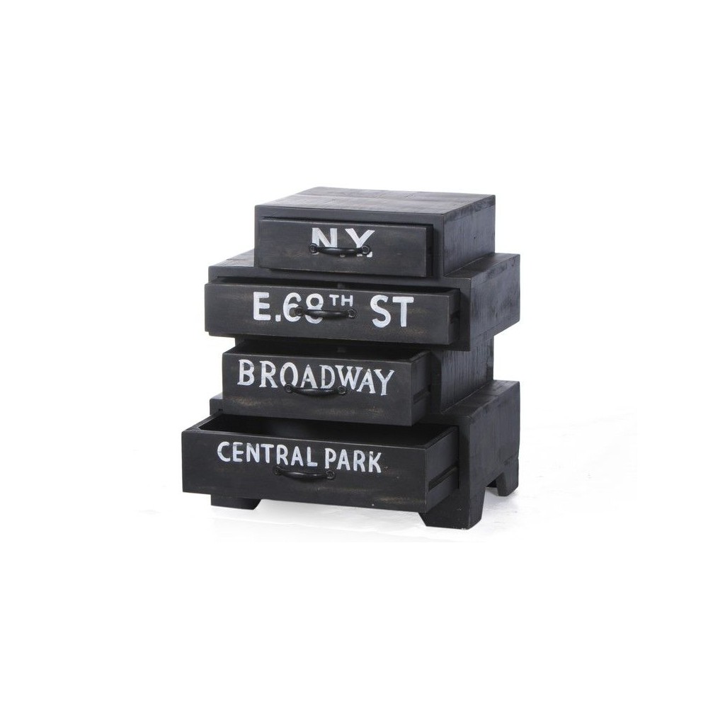 Bronx Stacked Chest Of Drawers Smithers Vintage Furniture £470.00 Bedroom Mango Wood Recycled Steel product_features