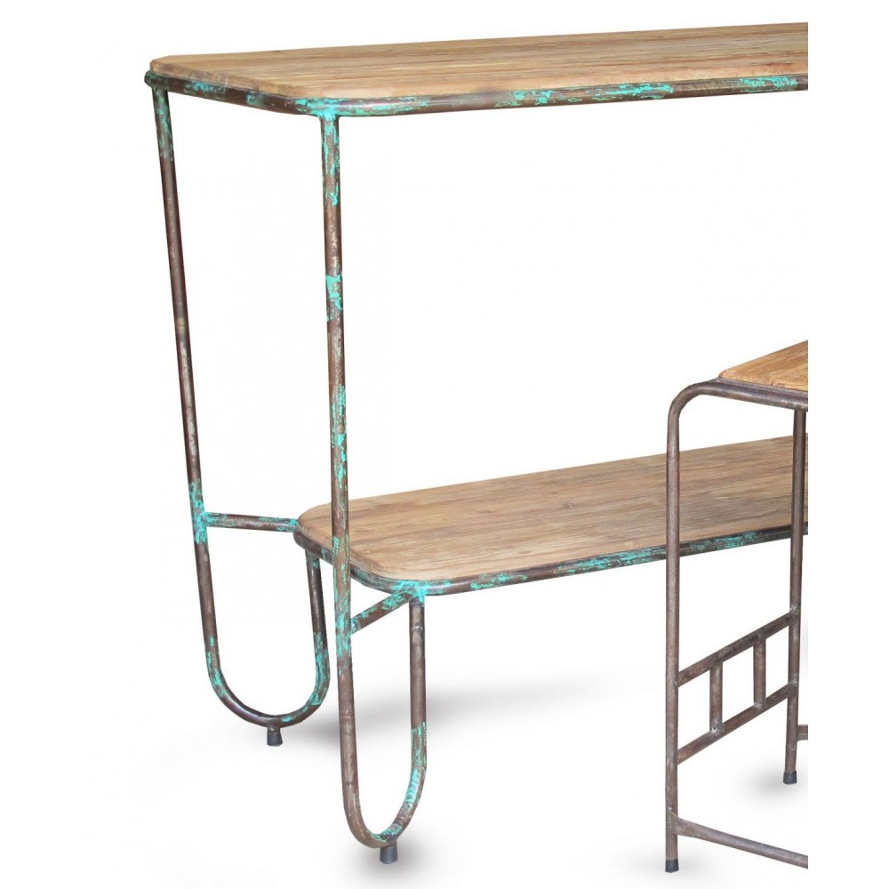 Science Lab Reclaimed Bar Table Archives £1,547.00 Teak Wood Recycled Steel product_features