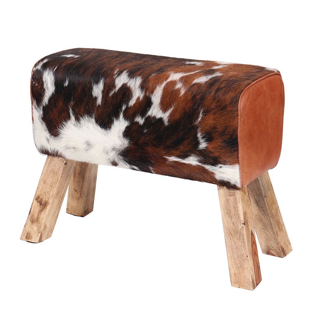 Cowhide And Leather Pommel Bench Smithers Vintage Furniture £206.00 All Rooms Paulownia product_features