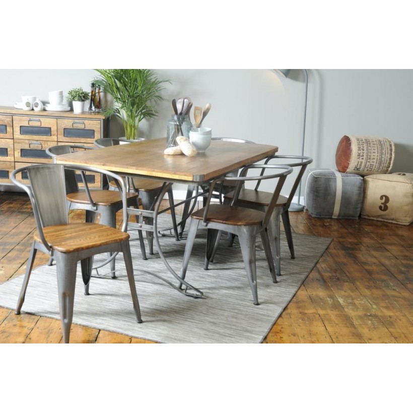 Large Retro Rustic Industrial Dining Table UK