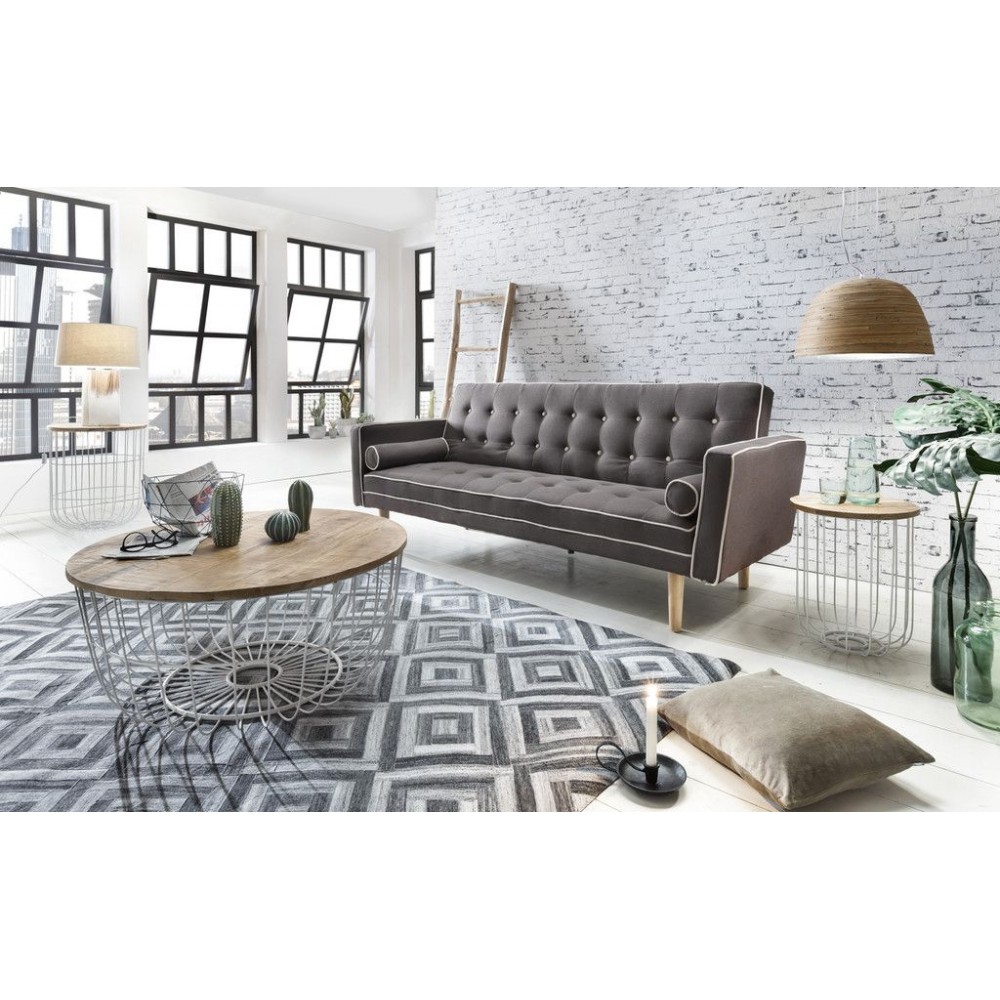 White Wired Coffee Table Smithers Retro Furniture £504.00 Living Room Mango Wood Recycled Steel product_features