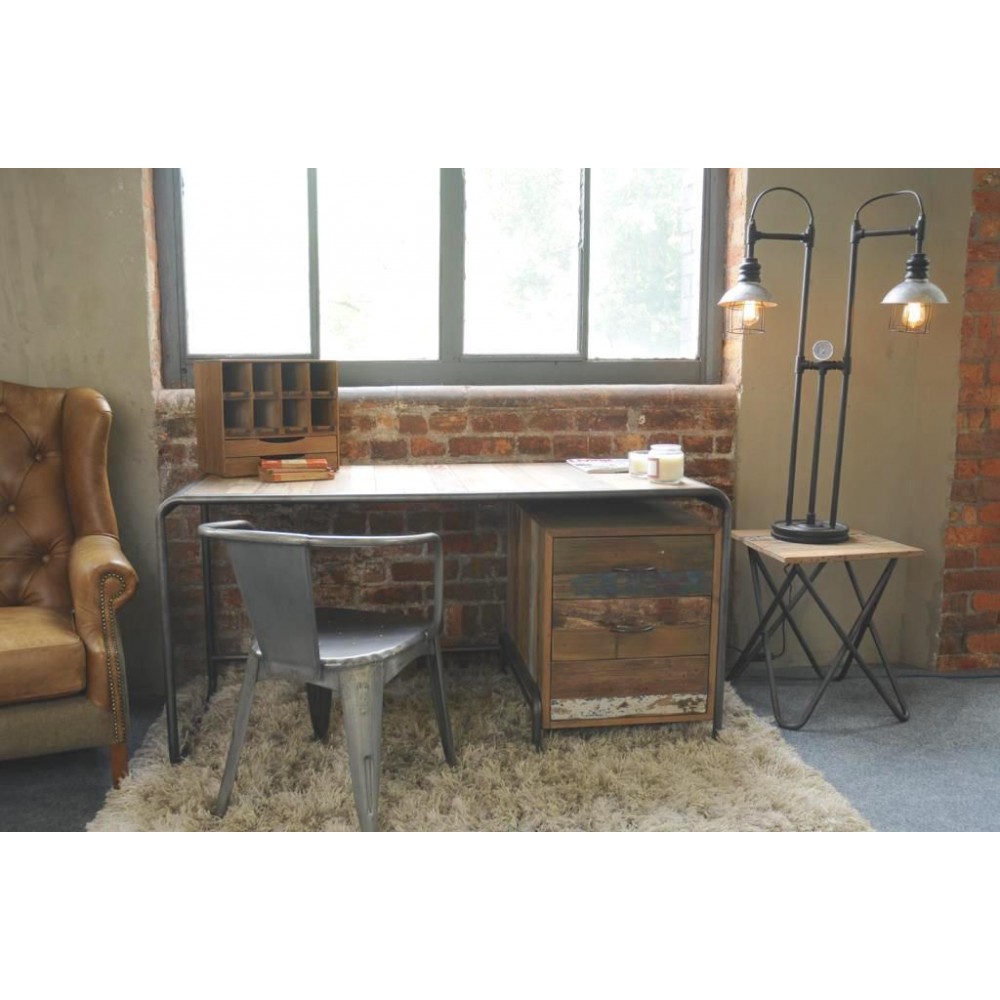 Reclaimed Wood Computer Desk Smithers Office £1,069.00 Office Reclaimed Boat Wood Recycled Steel product_features