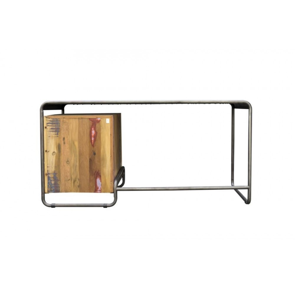 Reclaimed Wood Computer Desk Smithers Office £1,069.00 Office Reclaimed Boat Wood Recycled Steel product_features