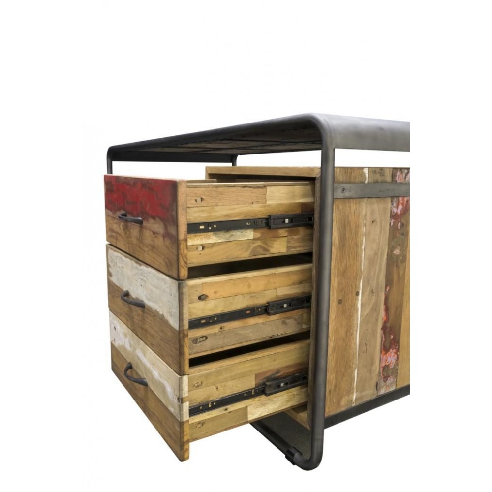 Reclaimed Wood Computer Desk Smithers Office £1,069.00 Office Reclaimed Boat Wood Recycled Steel product_features