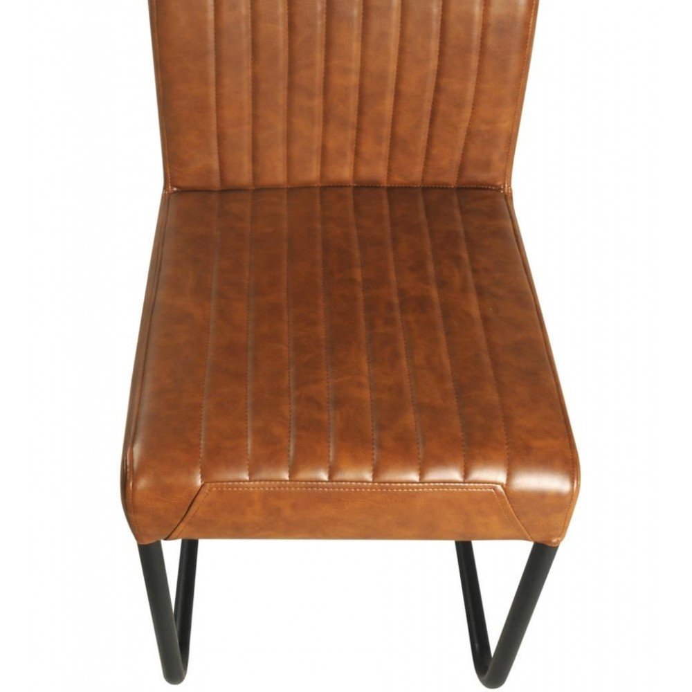 Tan Leather Dining Chairs X 4 Industrial Furniture £688.00